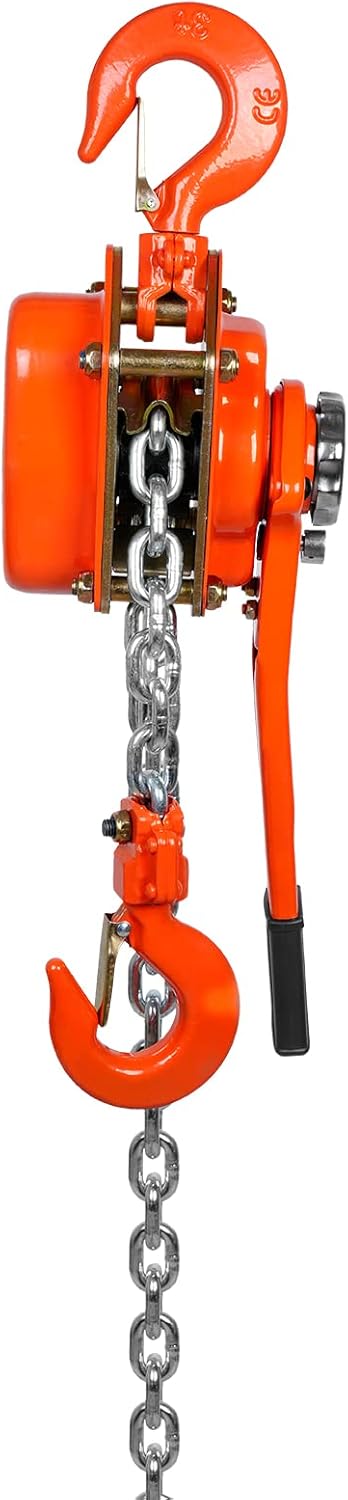 VEVOR Manual Lever Chain Hoist, 3 Ton 6600 lbs Capacity 20 FT Come Along, G80 Galvanized Carbon Steel with Weston Double-Pawl Brake, Auto Chain Leading & 360° Rotation Hook, for Garage Factory Dock